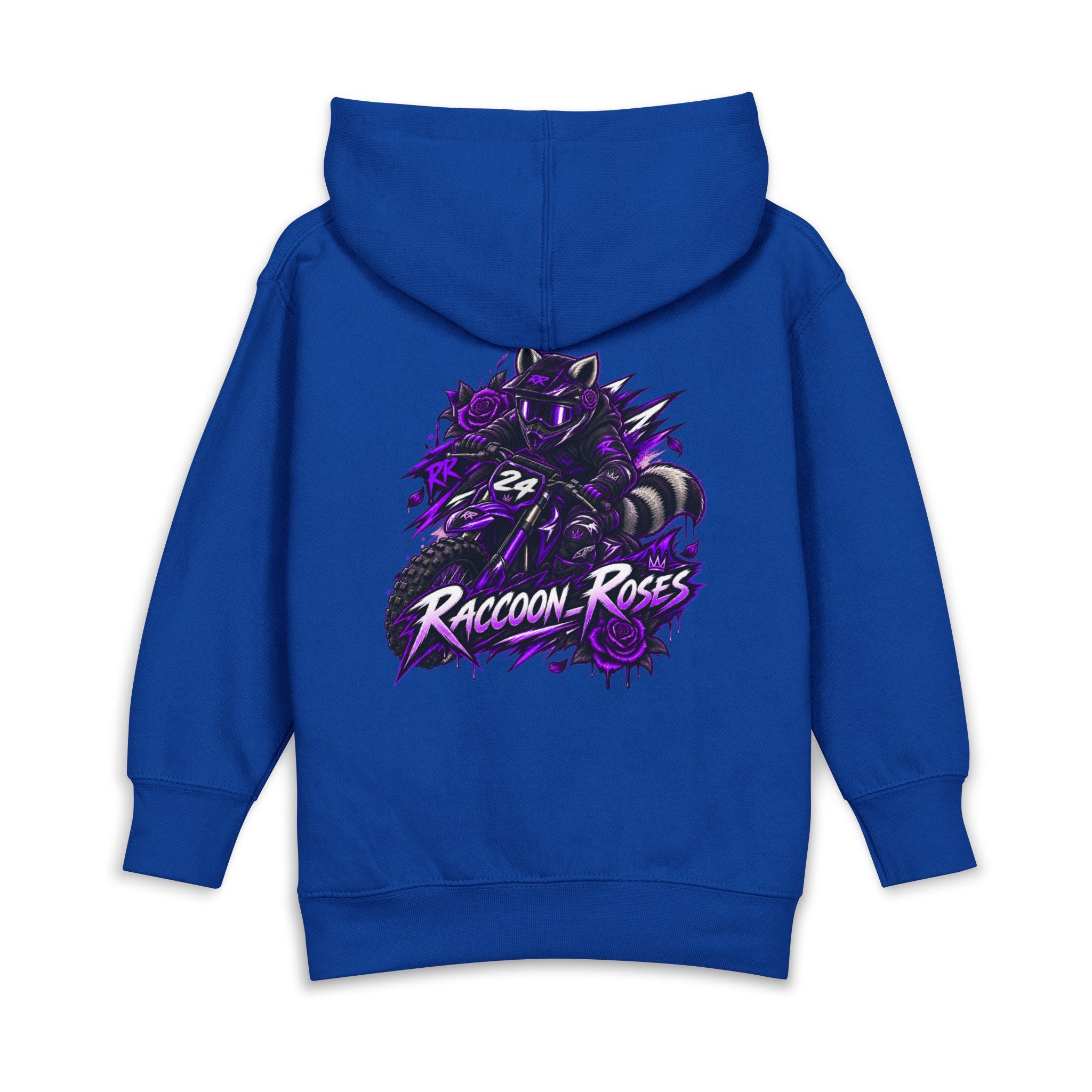 Raccoon Roses Toddler Hoodie — Cute Purple Graphic Pullover