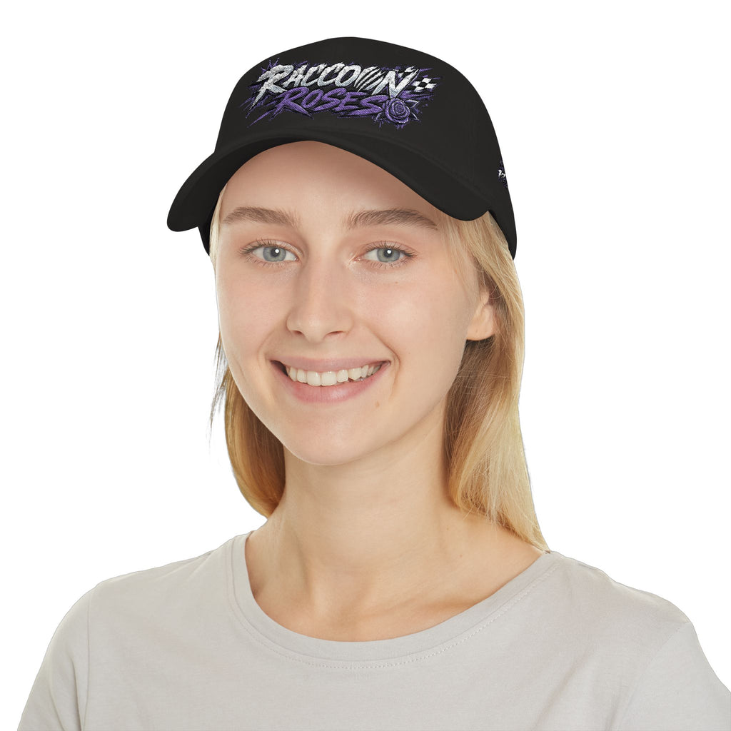 Raccoons Roses Low Profile Baseball Cap