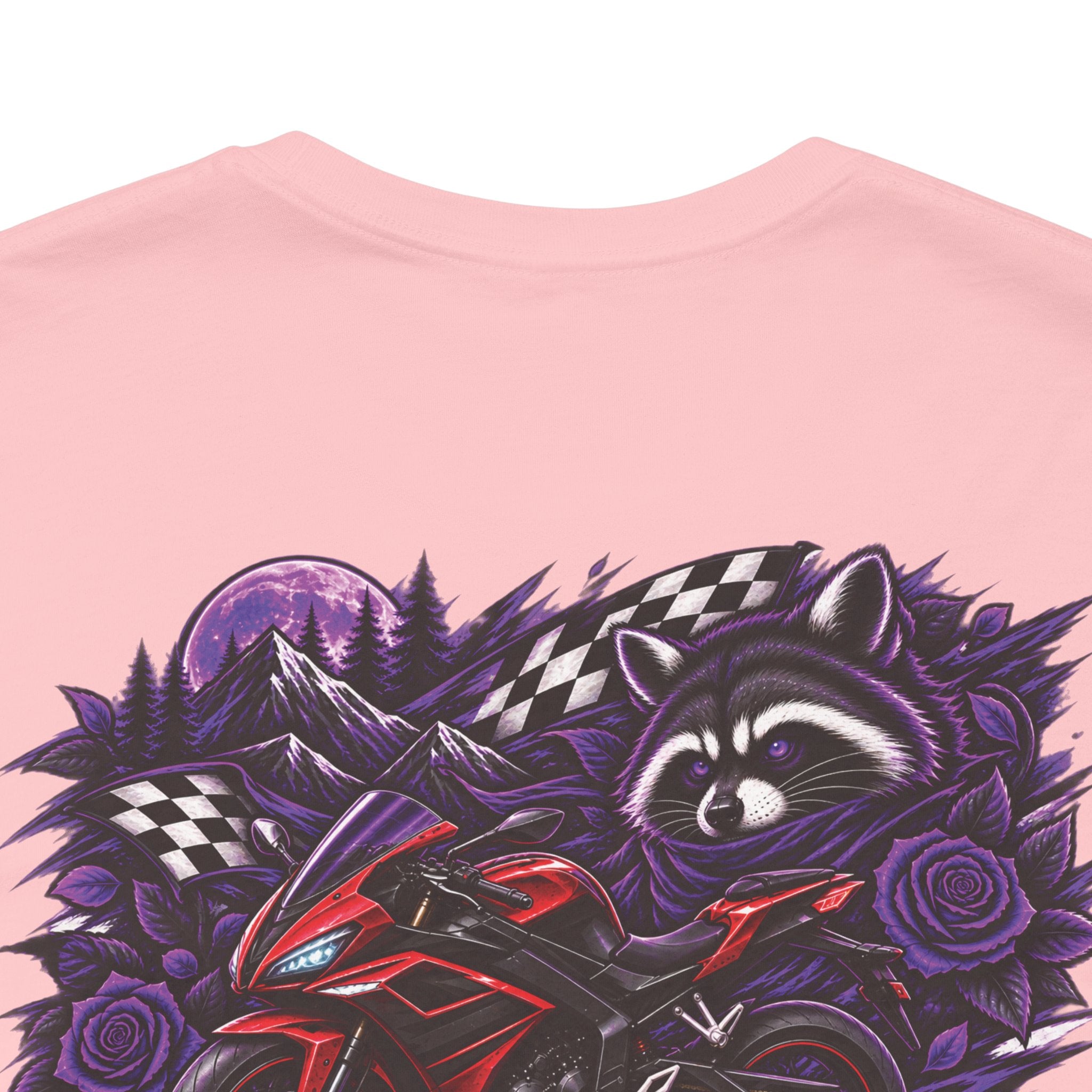 Raccoon Rose Motorcycle Graphic Tee
