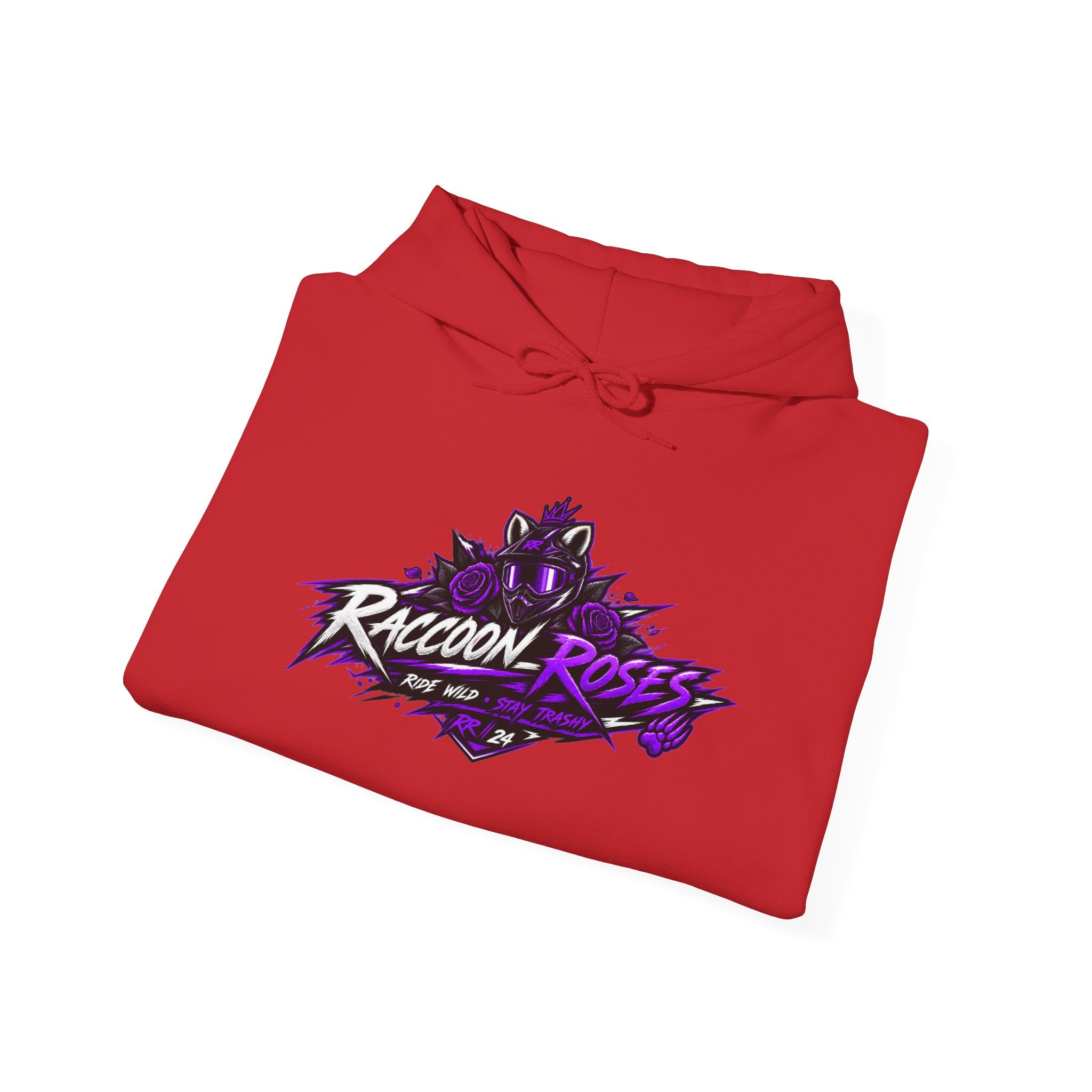 Raccoon Roses Graphic Hoodie — Purple Gamer Streetwear
