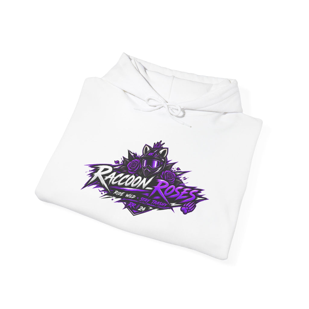 Raccoon Roses Graphic Hoodie — Purple Gamer Streetwear