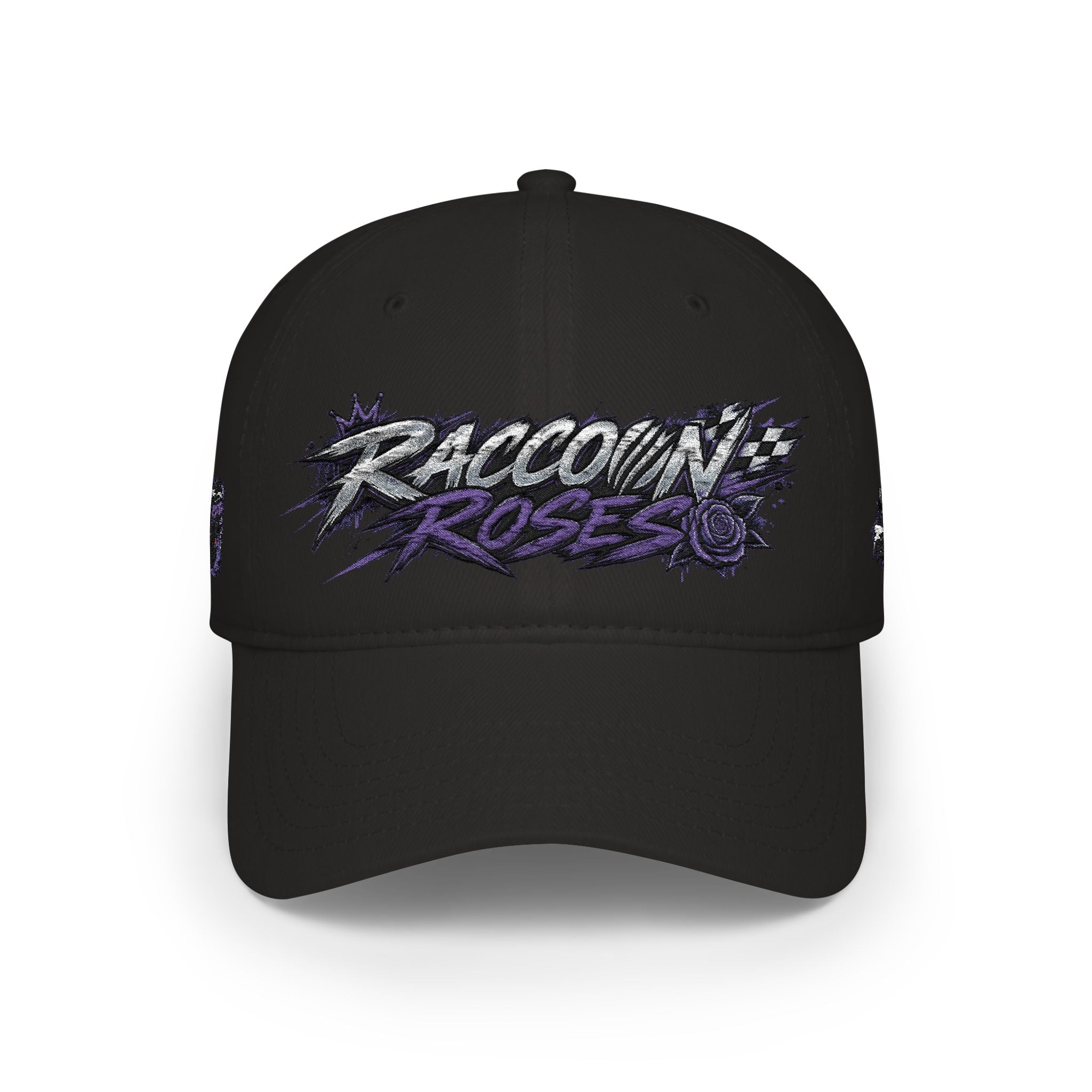 Raccoons Roses Low Profile Baseball Cap