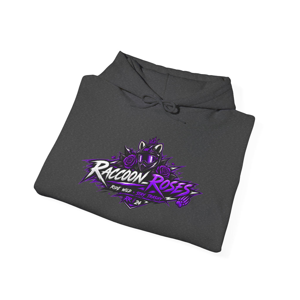 Raccoon Roses Graphic Hoodie — Purple Gamer Streetwear