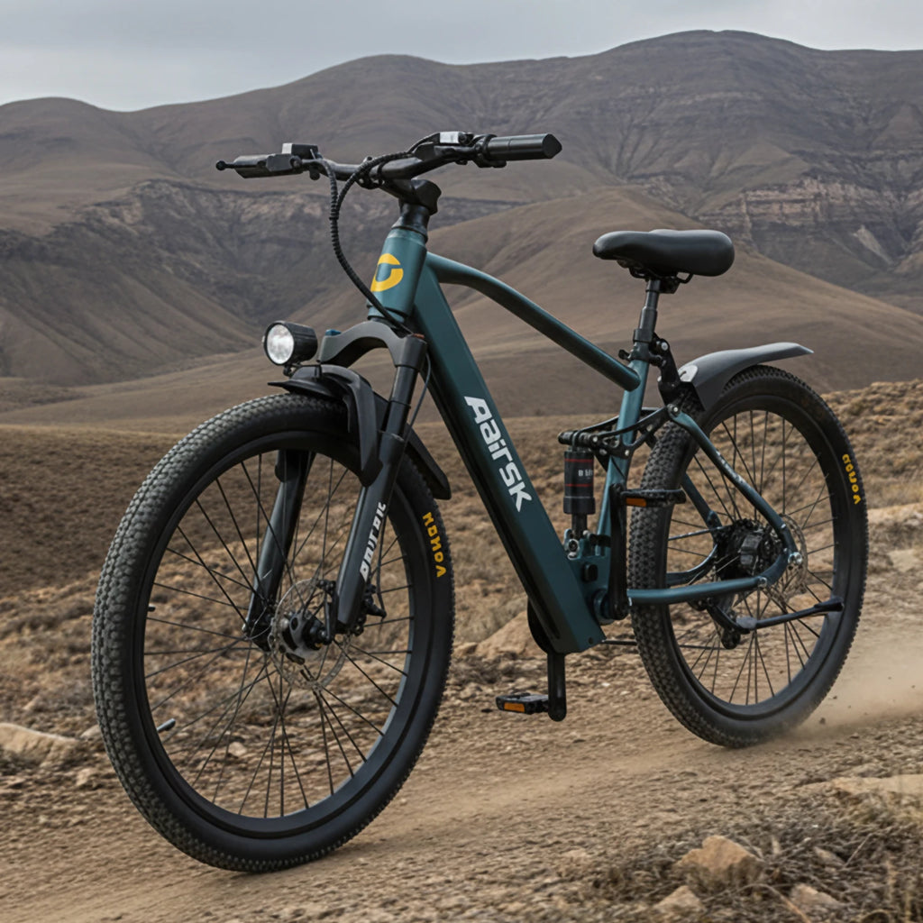 Airsk 250W 26" Electric Mountain Bike – 468Wh Battery & Dual Suspension